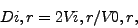 \begin{displaymath}D_{i,r} = 2V_{i,r}/V_{0,r},\end{displaymath}